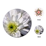 White Flower 1   Playing Cards (Round)