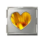 Yellow Color Flower   Mega Link Heart Italian Charm (18mm)