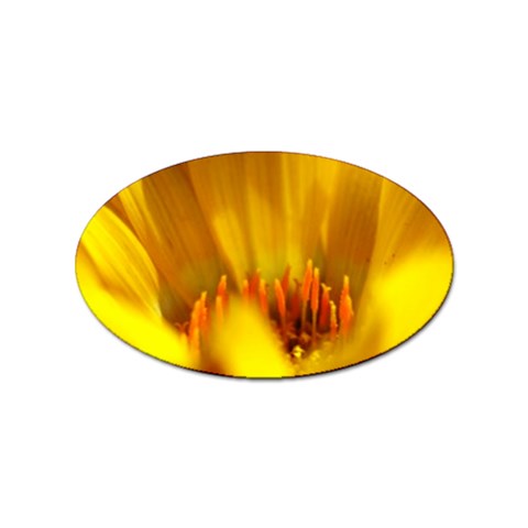 Yellow Color Flower   Sticker Oval (10 pack) from UrbanLoad.com Front