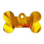 Yellow Color Flower   Dog Tag Bone (One Side)