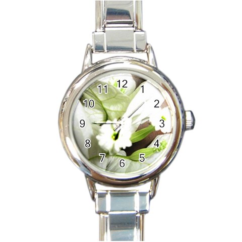 White   Round Italian Charm Watch from UrbanLoad.com Front