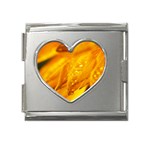Wet Yellow Flowers 1   Mega Link Heart Italian Charm (18mm)