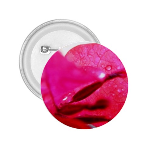 Wet Pink Rose  2.25  Button from UrbanLoad.com Front
