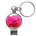 Wet Pink Rose  Nail Clippers Key Chain