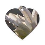 Water Drops on Flower 2  Dog Tag Heart (One Side)