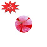 Water and Pink Flower  1  Mini Button (10 pack) 