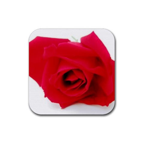 Very Red Rose  Rubber Coaster (Square) from UrbanLoad.com Front