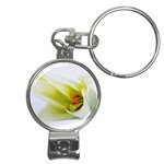 The White Flower  Nail Clippers Key Chain