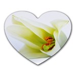 The White Flower  Mousepad (Heart)