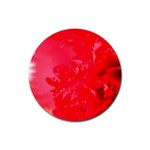 The Red Flower 5  Rubber Coaster (Round)