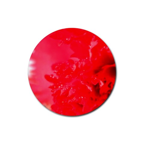The Red Flower 5  Rubber Round Coaster (4 pack) from UrbanLoad.com Front