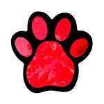 The Red Flower 5  Magnet (Paw Print)