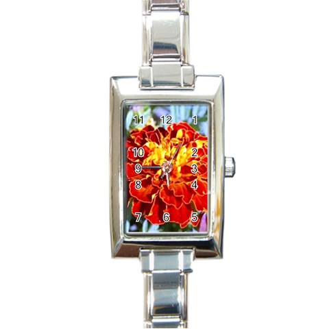 The Red Flowers  Rectangular Italian Charm Watch from UrbanLoad.com Front