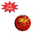 The Red Flowers  1  Mini Button (100 pack) 