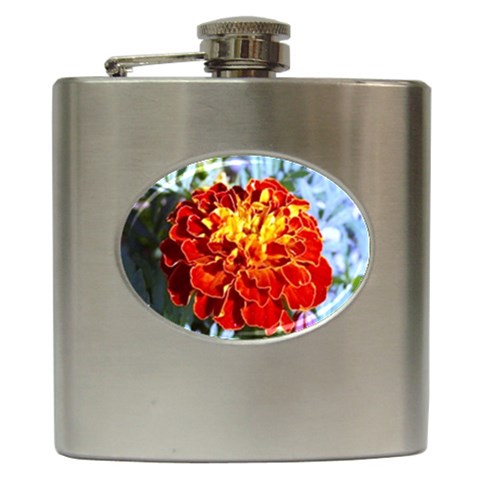 The Red Flowers  Hip Flask (6 oz) from UrbanLoad.com Front