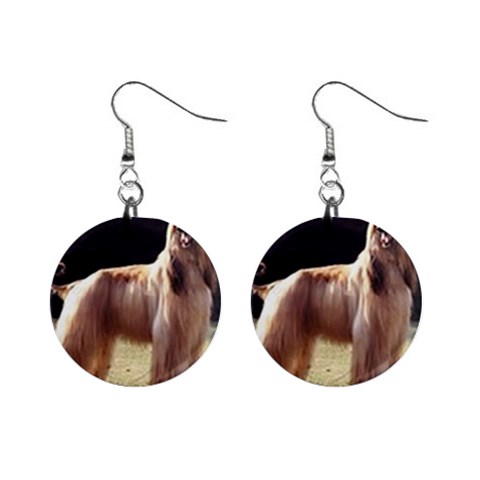 Afghan Hound 1  Button Earrings from UrbanLoad.com Front