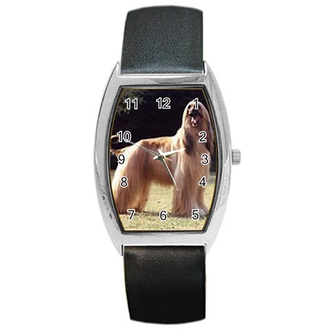 Afghan Hound Barrel Style Metal Watch from UrbanLoad.com Front