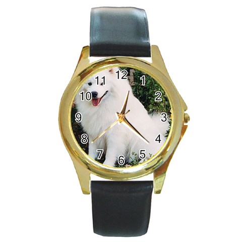 American Eskimo Round Gold Metal Watch from UrbanLoad.com Front