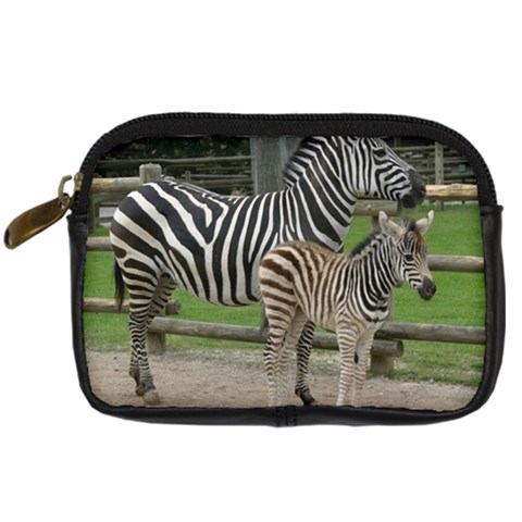 ZEBRA AND CALF Wild Animal Zoo Jungle Digital Camera Leather Case from UrbanLoad.com Front