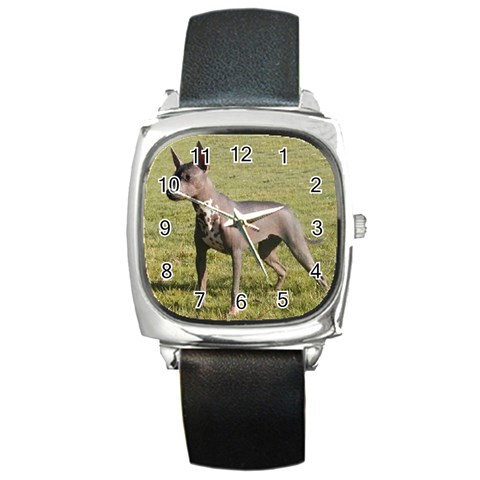 Mexican Hairless Square Metal Watch from UrbanLoad.com Front