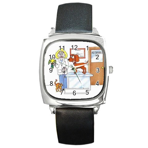 Veterinarian Square Metal Watch from UrbanLoad.com Front