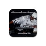 Hip Hop Gospel Connection Logo Rubber Square Coaster (4 pack)