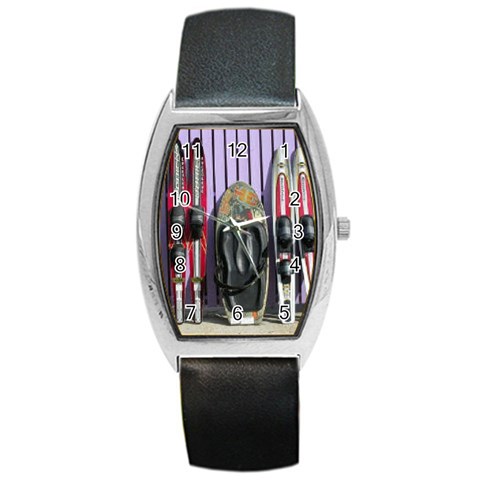 Skiing Barrel Style Metal Watch from UrbanLoad.com Front