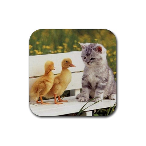 Kitty & Friends Rubber Coaster (Square) from UrbanLoad.com Front