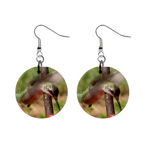 Hummingbird 1  Button Earrings from UrbanLoad.com Front
