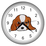 Sad puppy Wall Clock (Silver)
