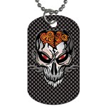 skull with back ground black Dog Tag (Two Sides)