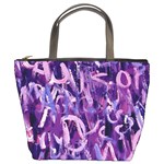 Purple Graffiti Bucket Bag