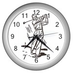 Golf Swing Wall Clock (Silver)