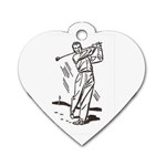Golf Swing Dog Tag Heart (Two Sides)