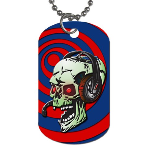 skull(2) circle back ground Red&blue Dog Tag (Two Sides) from UrbanLoad.com Front
