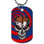 skull circle back ground Red&blue Dog Tag (Two Sides)
