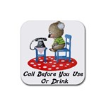 Call First Rubber Square Coaster (4 pack)