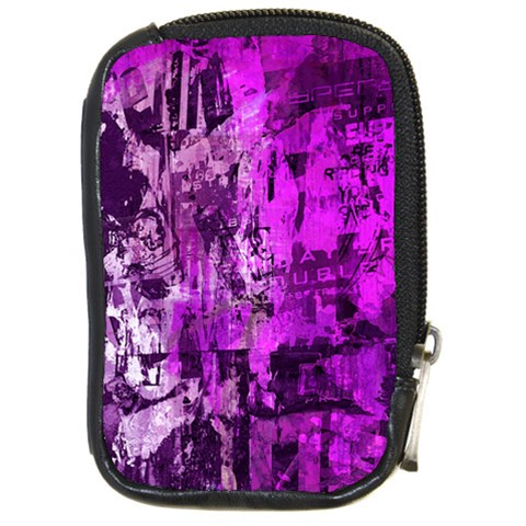 Purple Graphic Compact Camera Leather Case from UrbanLoad.com Front