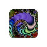 Colorfull_Fractal-215042 Rubber Square Coaster (4 pack)