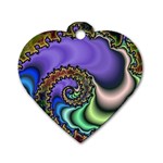 Colorfull_Fractal-215042 Dog Tag Heart (One Side)