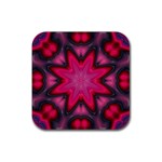 X_Red_Party_Style-777633 Rubber Coaster (Square)