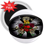 Oval-Black-Mind_-Body-and-Soul-Tattoo-Belt-Buckle 3  Magnet (10 pack)