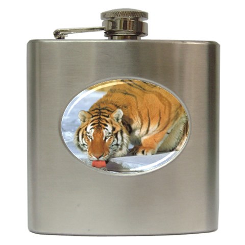 tiger_4 Hip Flask (6 oz) from UrbanLoad.com Front