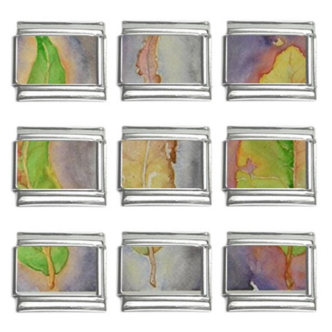 Standing leaves Watercolor 11 x 15 9mm Italian Charm (9 pack) from UrbanLoad.com Front