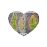 Standing leaves Watercolor 11 x 15 Rubber Coaster (Heart)