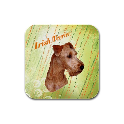 Irish Terrier Rubber Square Coaster (4 pack) from UrbanLoad.com Front