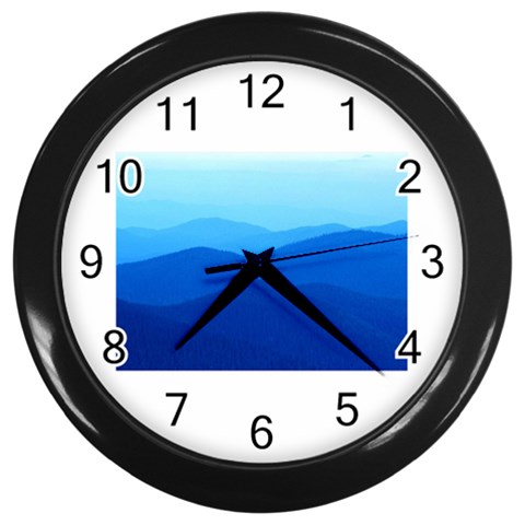 Blue hills Wall Clock (Black) from UrbanLoad.com Front