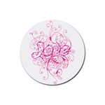 White Love Rubber Round Coaster (4 pack)