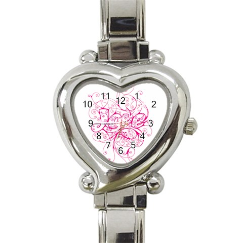 White Love Heart Italian Charm Watch from UrbanLoad.com Front