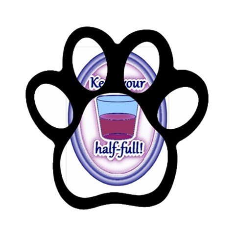 Glass Half Full Magnet (Paw Print) from UrbanLoad.com Front